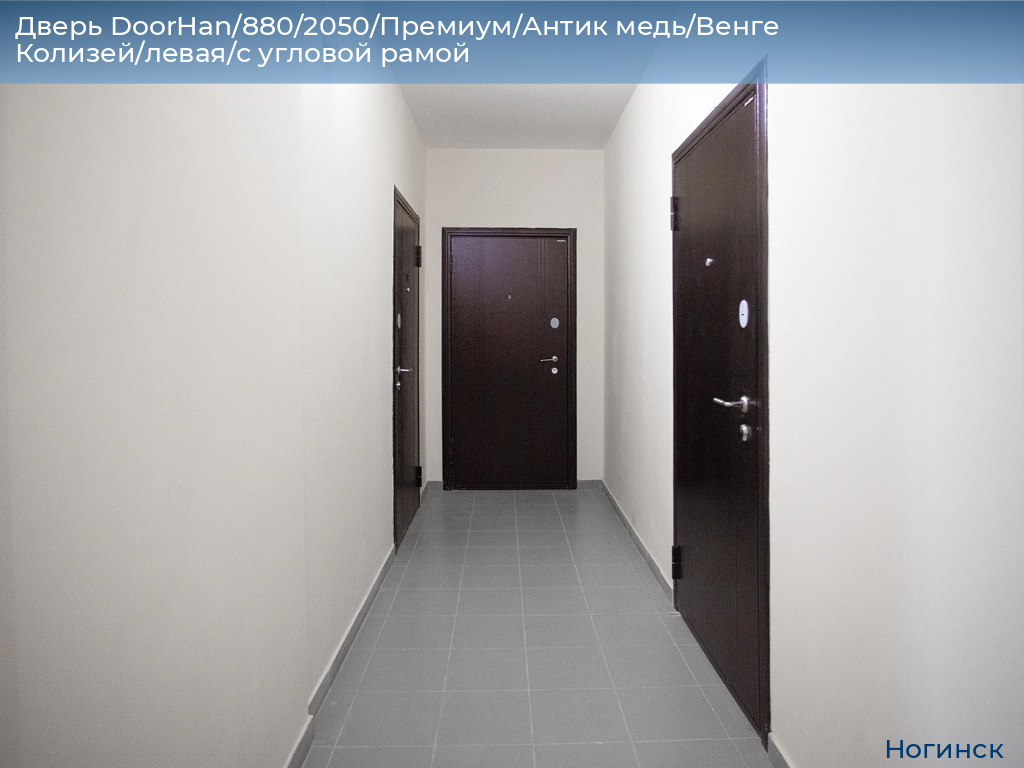 Дверь DoorHan/880/2050/Премиум/Антик медь/Венге Колизей/левая/с угловой рамой, noginsk.doorhan.ru