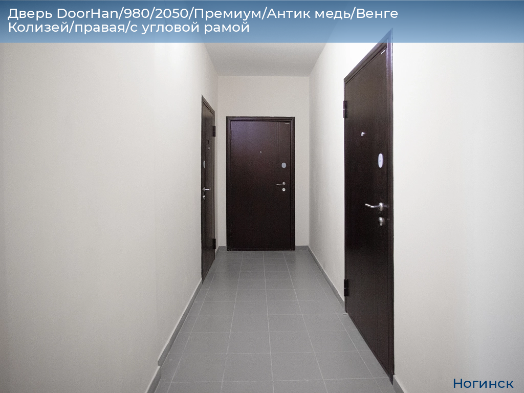 Дверь DoorHan/980/2050/Премиум/Антик медь/Венге Колизей/правая/с угловой рамой, noginsk.doorhan.ru