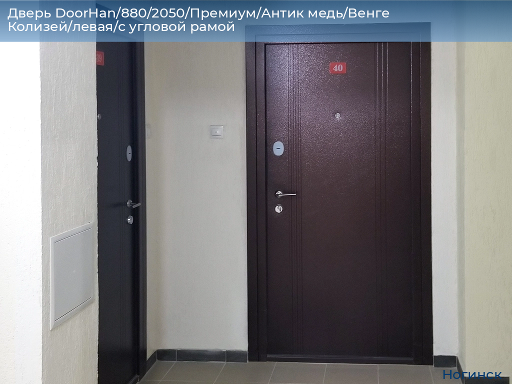 Дверь DoorHan/880/2050/Премиум/Антик медь/Венге Колизей/левая/с угловой рамой, noginsk.doorhan.ru