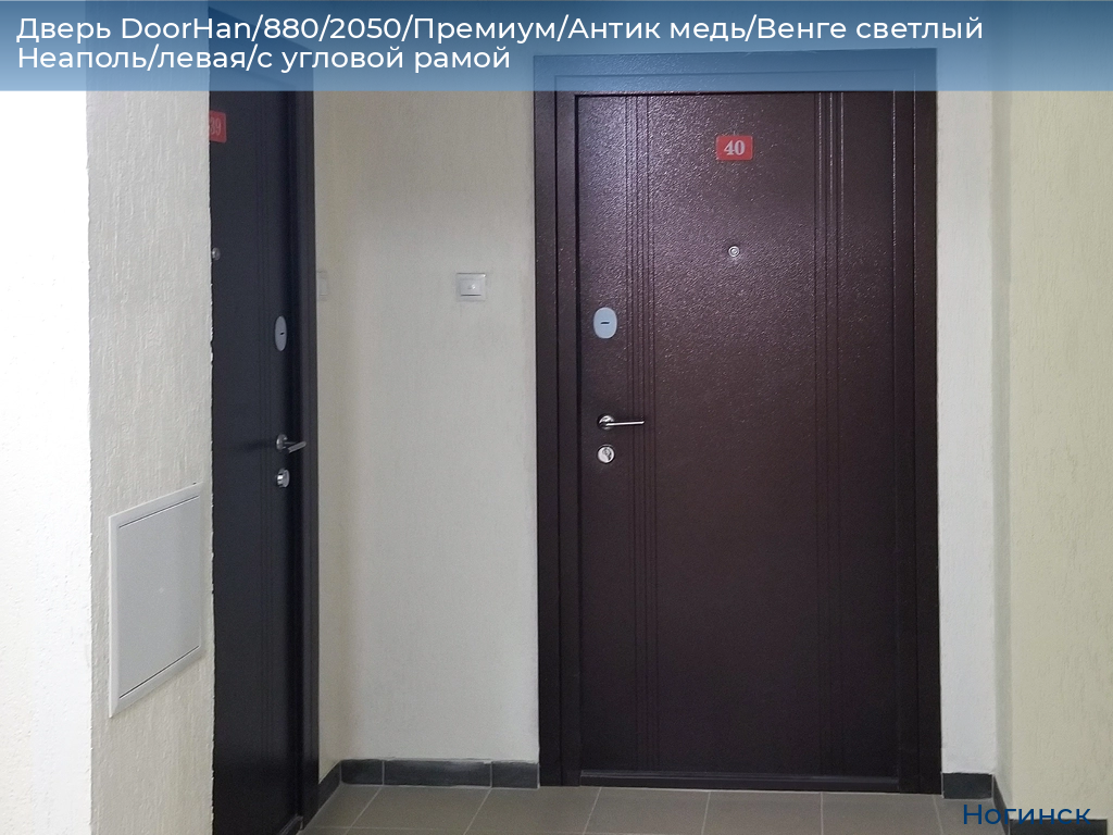 Дверь DoorHan/880/2050/Премиум/Антик медь/Венге светлый Неаполь/левая/с угловой рамой, noginsk.doorhan.ru
