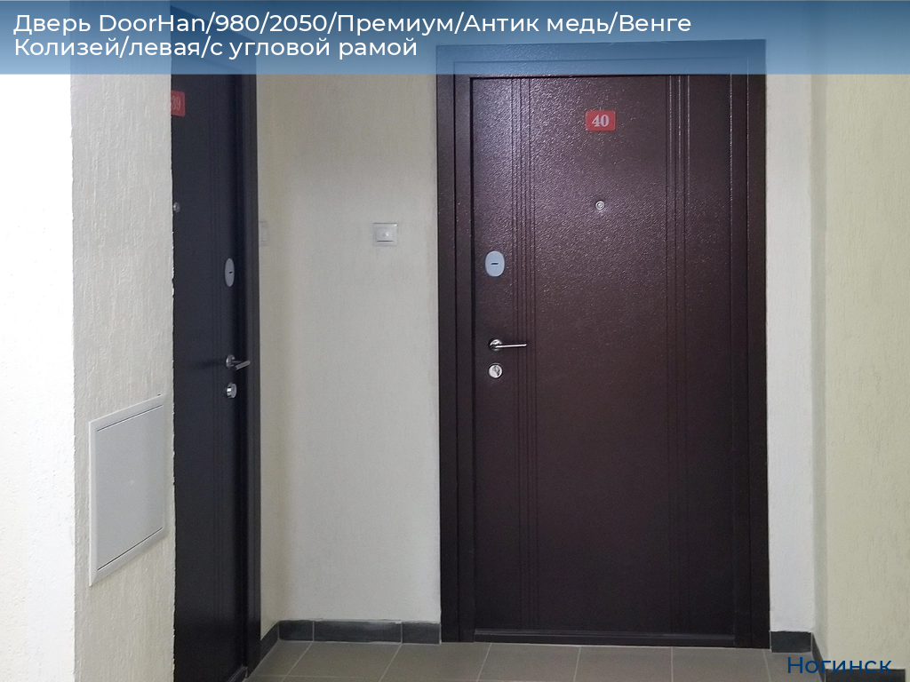 Дверь DoorHan/980/2050/Премиум/Антик медь/Венге Колизей/левая/с угловой рамой, noginsk.doorhan.ru