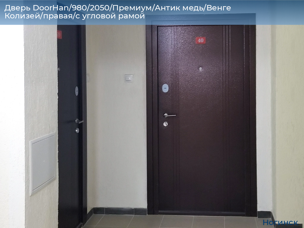 Дверь DoorHan/980/2050/Премиум/Антик медь/Венге Колизей/правая/с угловой рамой, noginsk.doorhan.ru