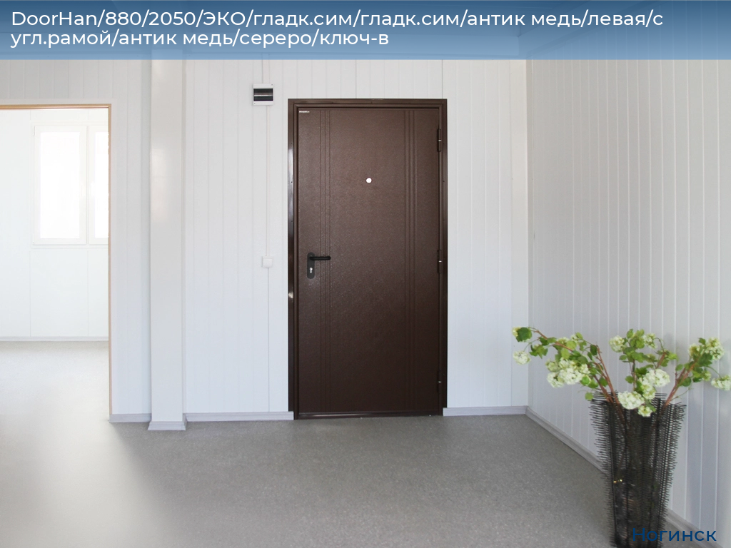 DoorHan/880/2050/ЭКО/гладк.сим/гладк.сим/антик медь/левая/с угл.рамой/антик медь/сереро/ключ-в, noginsk.doorhan.ru