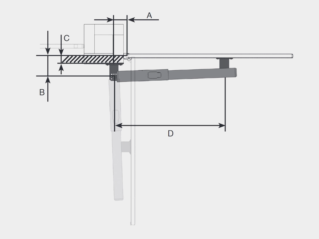 Устанавливается с помощью кронштейнов на створки ворот с открыванием внутрь.